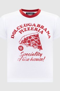 Белая футболка в контрастный принт