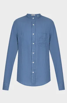 Мужская синяя льняная рубашка EG GMNT DYED LINEN BAND SHIRT Синий XL Gant 3240122