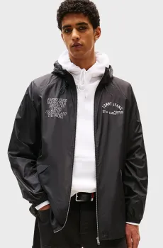 Мужская черная ветровка TJM WINDBRKR BOROUGHS Черный XL Tommy Jeans DM0DM21679