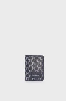 Женский черный кошелек с узором VOYAGE PASSPORT HOLDER Черный ONESIZE Karl Lagerfeld A1W32071