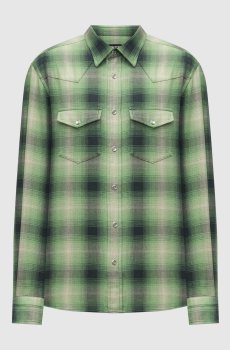 Зеленая рубашка в клетку