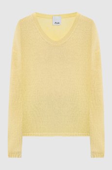 Желтый пуловер из кашемира