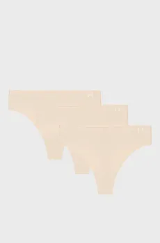 Женские бежевые трусики (3 шт) UA Pure Stretch NS THONG Бежевый XS Under Armour 1383893-500