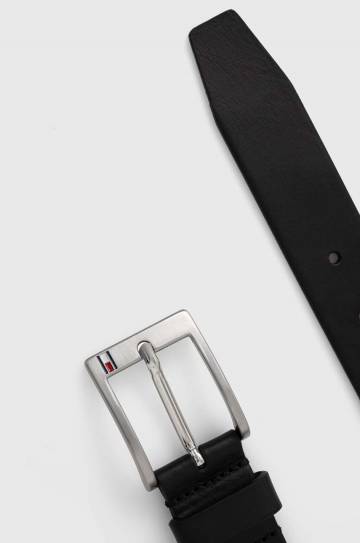 Кожаный ремень Tommy Hilfiger мужской цвет чёрный AM0AM08363 Кожаный ремень Tommy Hilfiger мужской цвет чёрный AM0AM08363
