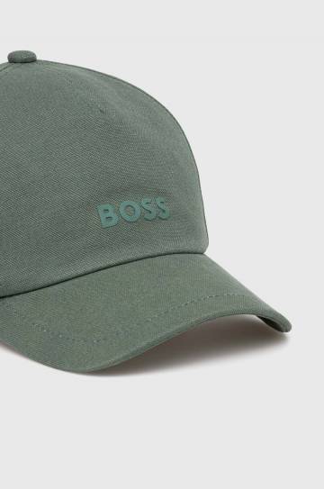 Хлопковая кепка Boss Orange цвет зелёный однотонная 50518788 Хлопковая кепка Boss Orange цвет зелёный однотонная 50518788