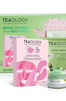 Уценка! Набор для лица Teaology Matcha Tea Firming Forever Beauty Ritual (крем, 50 мл + маска, 21 мл + многоразовая маска, 1 шт)