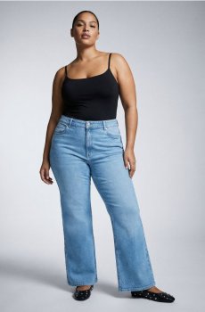 Bootcut джинси з високою талією plus size - синій