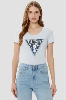 Женская голубая футболка Голубой S Guess W5RI00.J1314;G7S1