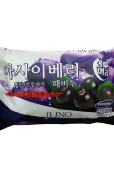 Твердое мыло-пилинг для лица Juno Acai Berry с экстрактом ягод асаи, 150 г