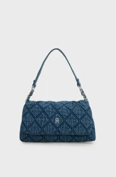 Женская синяя джинсовая сумка FEMININE Синий ONESIZE Tommy Hilfiger AW0AW18865