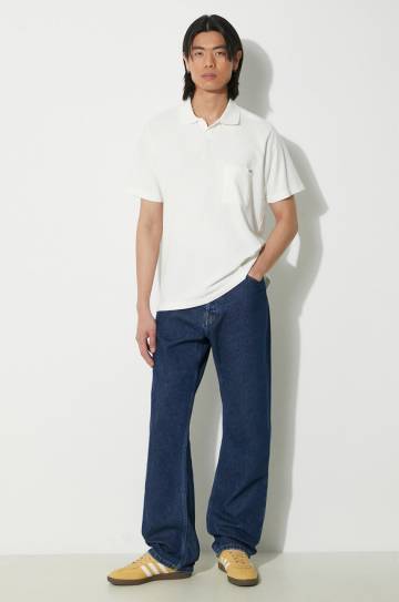 Хлопковое поло Universal Works Vacation цвет белый однотонный 30603.OFF.WHITE Хлопковое поло Universal Works Vacation цвет белый однотонный 30603.OFF.WHITE