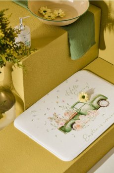 Килимок для ванної з мотивом зайчика - різнобарвний