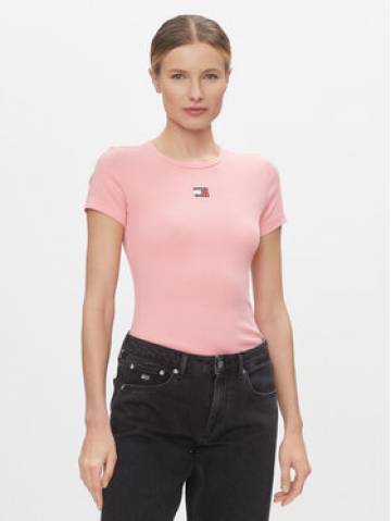 Tommy Jeans Футболка Badge DW0DW17881 Рожевий Slim Fit Tommy Jeans Футболка Badge DW0DW17881 Рожевий Slim Fit