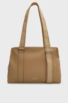 Женская бежевая сумка WEBBING STRAP TOTE Бежевый ONESIZE Calvin Klein LV04F3644G