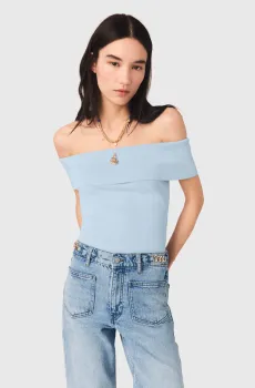 Женский голубой топ Голубой 40 MAJE MFPTO01368_Blue Sky