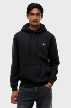 Мужское черное худи BADGE Черный S Tommy Jeans DM0DM23606
