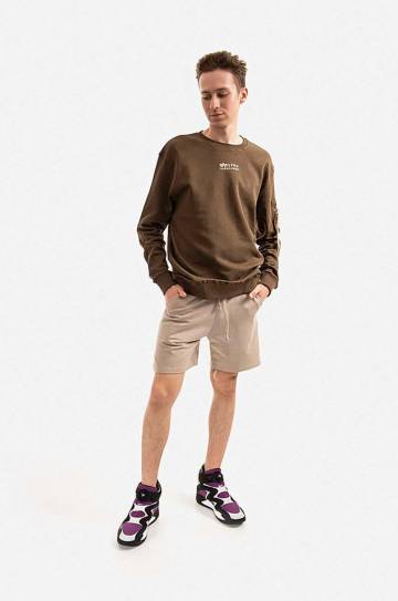 Хлопковые шорты Alpha Industries цвет коричневый 106365.627-brown Хлопковые шорты Alpha Industries цвет коричневый 106365.627-brown