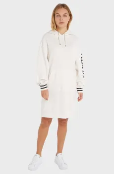 Женское белое платье REG MONOTYPE SLV HOOD SHORT DRS Белый XS Tommy Hilfiger WW0WW38844