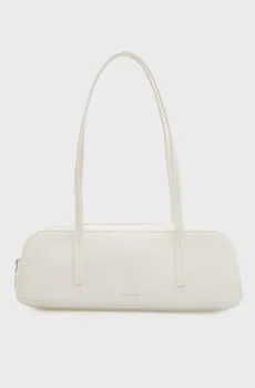 Женская белая сумка FOIL LOGO GLOSSY BAULETTO Белый ONESIZE Calvin Klein LV04F3638G