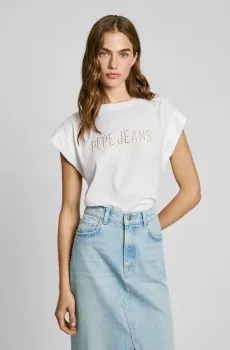 Женская белая футболка VIVITH Белый S Pepe Jeans PL506016