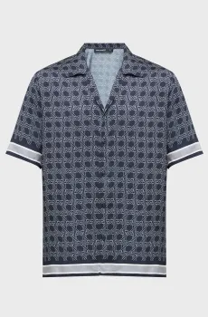 Мужская темно-синяя рубашка с узором Синий L Karl Lagerfeld 561881.605942;690