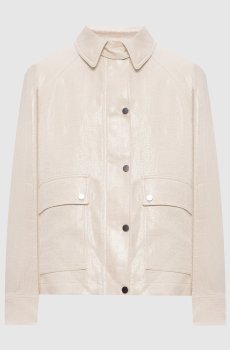 Куртка цвета айвори из льна с люрексом