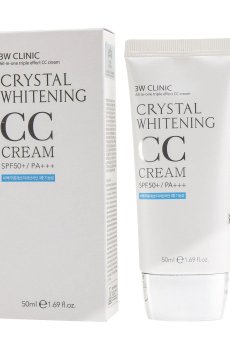 Осветляющий CC-крем для лица 3W Clinic Crystal Whitening CC Cream SPF50 + PA +++ 02 Natural Beige, 50 мл