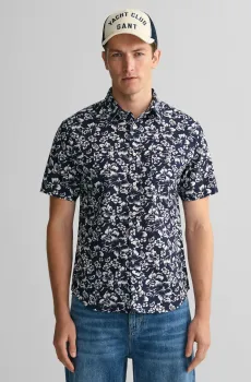 Мужская темно-синяя льняная рубашка с узором REG FLORAL Синий S Gant 3230071