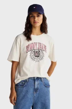Женская белая футболка TJW RLX TIGER VARSITY TEE Белый XS Tommy Jeans DW0DW20212