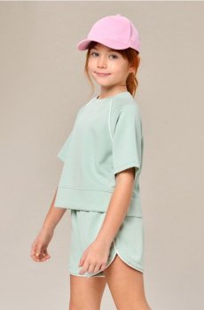 Комплект із футболки з шортами Active - світло-бірюзовий