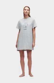 Женская серая ночная рубашка IKONIK 2.0 Серый XS Karl Lagerfeld 236W2114