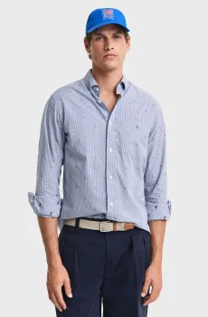 Мужская рубашка с узором REG SAILING FIL COUPE SHIRT Разноцветный XXL Gant 3250036