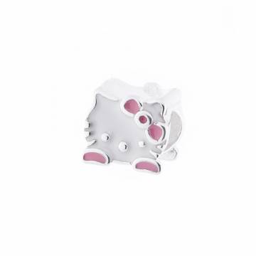 Серебряный шарм "Hello Kitty" (эмаль) 132541 Серебряный шарм "Hello Kitty" (эмаль) 132541