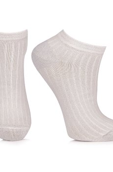 Носки женские AmiGА укороченные, с люрексом, бежевые, размер 23-25