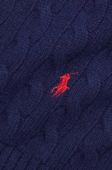 Шарф Polo Ralph Lauren Classic Cable Scarf мужской цвет синий с аппликацией 449959345 Шарф Polo Ralph Lauren Classic Cable Scarf мужской цвет синий с аппликацией 449959345