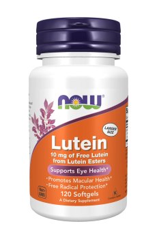 Лютеин NOW Foods Lutein 10 мг, 120 желатиновых капсул