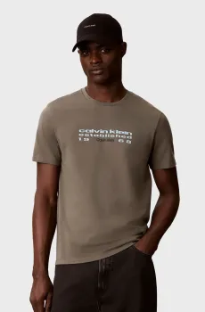 Мужская оливковая футболка 30s FUTUR Оливковый L Calvin Klein Jeans LV04RG800G