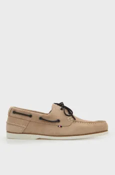 Мужские бежевые замшевые топсайдеры BOAT Бежевый 45 Tommy Hilfiger FM0FM05387