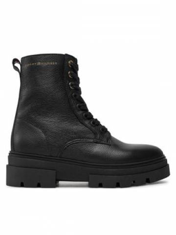 Tommy Hilfiger Ботильйони Bicolor Leather Lace-Up FW0FW08160 Чорний Tommy Hilfiger Ботильйони Bicolor Leather Lace-Up FW0FW08160 Чорний