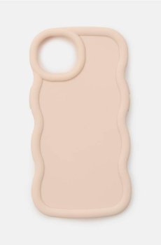 Одноколірний чохол для iPhone 13/14 з хвилястим краєм - нюдовий