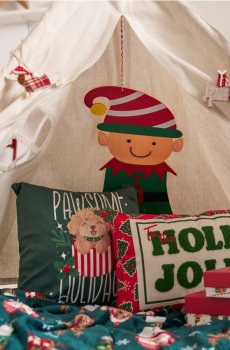 Підвісна різдвяна прикраса у формі гнома - темно-зелений