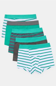 Бавовняні боксерки, набір з 5 штук - синьо-зелений