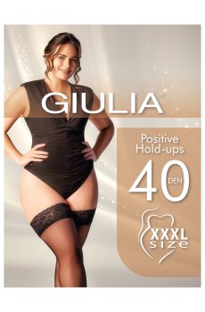 Чулки женские Giulia Positive Hold Ups с кружевной резинкой, 40 DEN, Daino, размер 8
