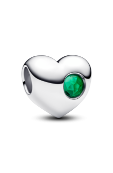 Намистина "Серце з зеленим каменем" для гравіювання