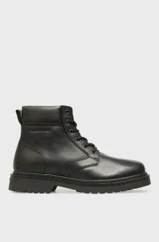 Мужские черные кожаные ботинки LACE UP Черный 43 Tommy Jeans EM0EM01706