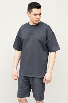 Комплект шорты + футболка серый оверсайз  RC-K-2-grey