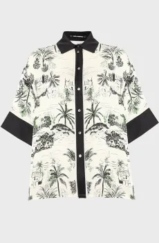 Женская рубашка с узором FLUID PJ Разноцветный 38 Karl Lagerfeld B2W11016