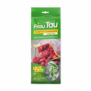Пакеты для упаковки и заморозки Frau Tau Микс с застежкой-слайдером (1 л, 3 шт + 3 л, 2 шт)