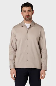 Мужская бежевая рубашка STRETCH SATEEN TAILORING Бежевый S Calvin Klein K10K112627