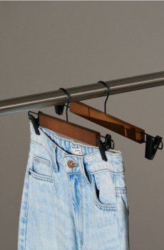 Дерев’яні вішалки з кліпсами 2 pack - коричневий